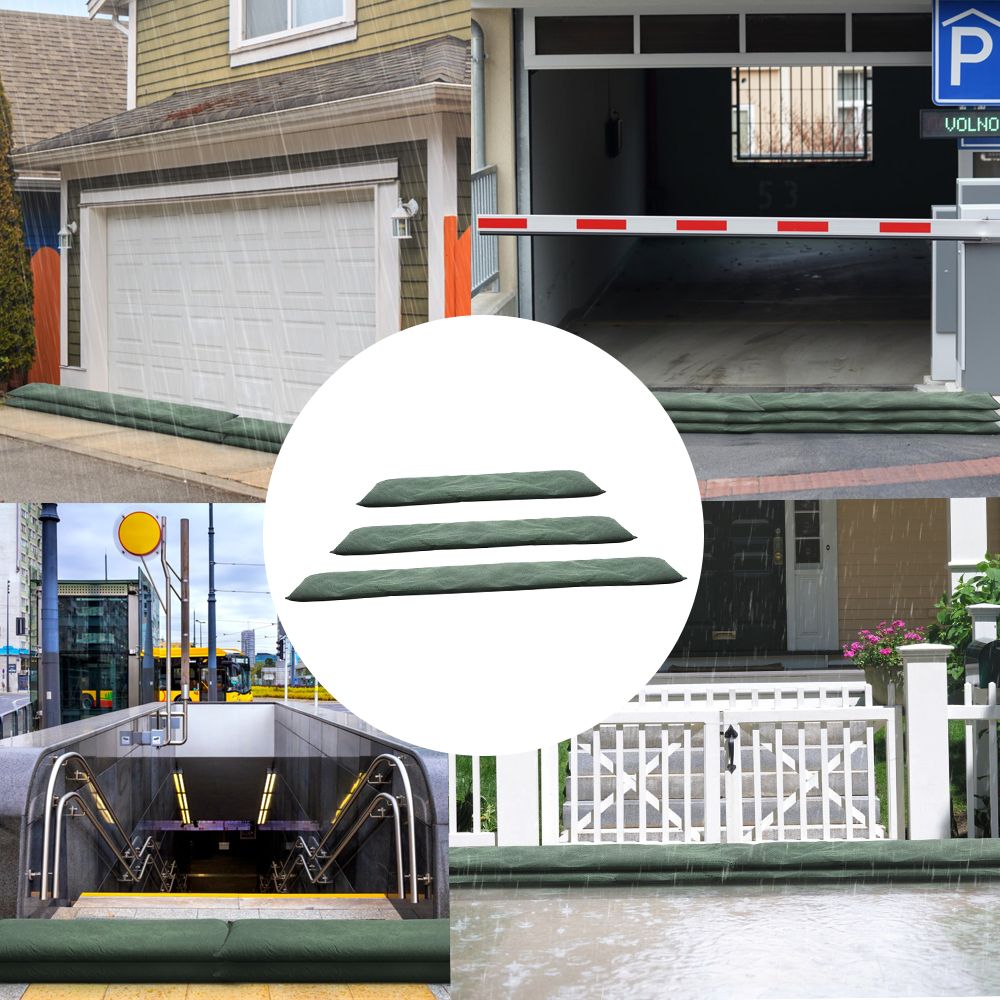 Flood Barrier Bag - Wasseraktivierte Hochwasserschutzbarrieren aus Vliesstoff, grün, einfach