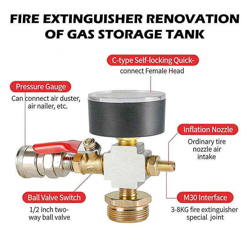 Fire Extinguisher Small - Luftpumpen-Druckadapter-Umrüstsatz für kleine Tanks und Feuerlöscher-Zubehör